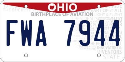 OH license plate FWA7944