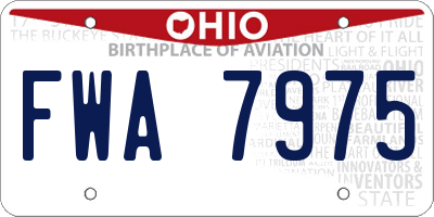 OH license plate FWA7975