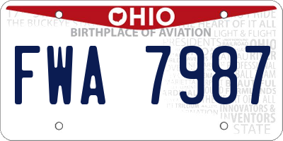 OH license plate FWA7987