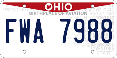 OH license plate FWA7988