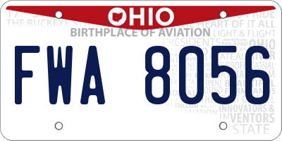 OH license plate FWA8056