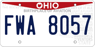 OH license plate FWA8057
