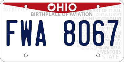 OH license plate FWA8067