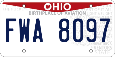 OH license plate FWA8097