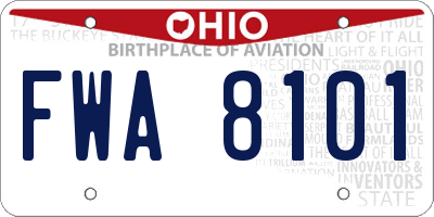OH license plate FWA8101