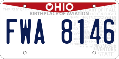 OH license plate FWA8146