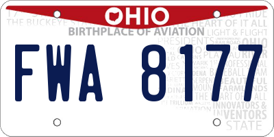 OH license plate FWA8177