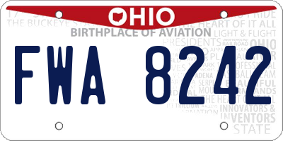 OH license plate FWA8242