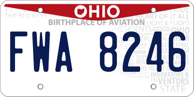 OH license plate FWA8246