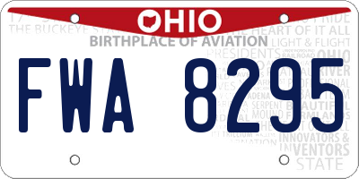 OH license plate FWA8295