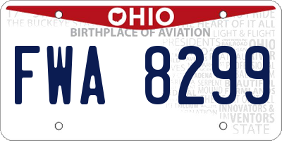 OH license plate FWA8299
