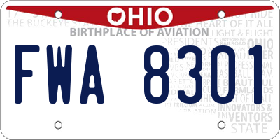 OH license plate FWA8301