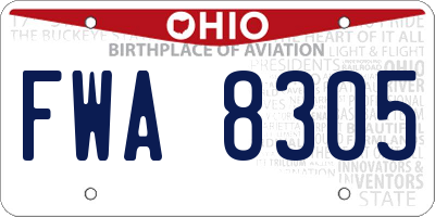 OH license plate FWA8305