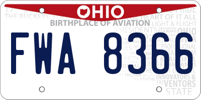 OH license plate FWA8366