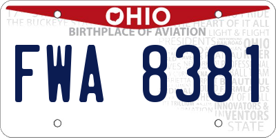 OH license plate FWA8381