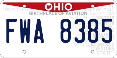 OH license plate FWA8385