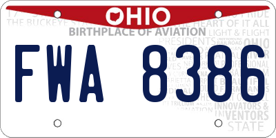 OH license plate FWA8386