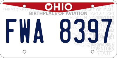 OH license plate FWA8397