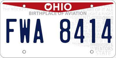 OH license plate FWA8414