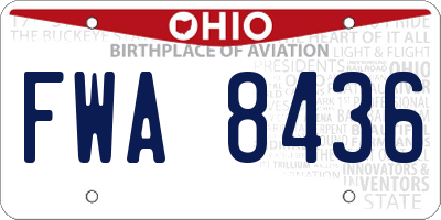 OH license plate FWA8436
