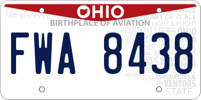 OH license plate FWA8438