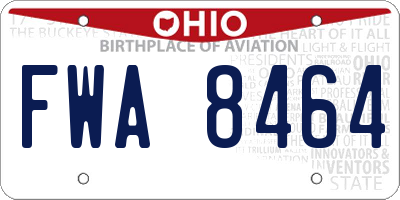 OH license plate FWA8464