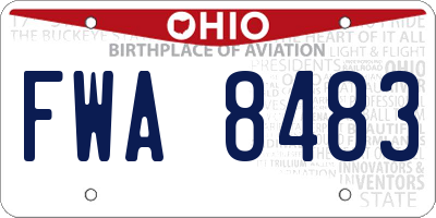 OH license plate FWA8483