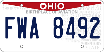 OH license plate FWA8492