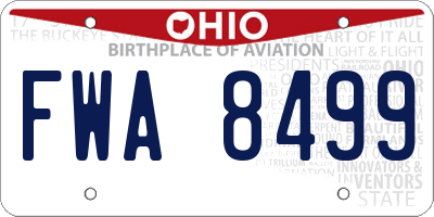 OH license plate FWA8499