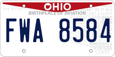 OH license plate FWA8584