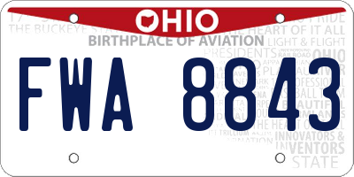 OH license plate FWA8843