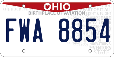 OH license plate FWA8854