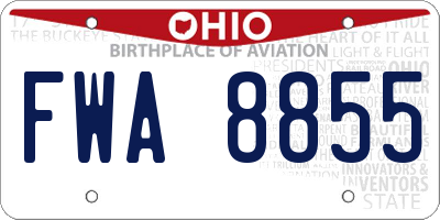 OH license plate FWA8855