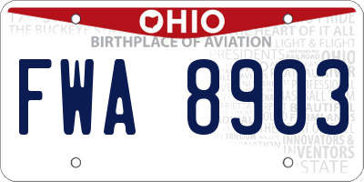 OH license plate FWA8903