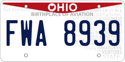 OH license plate FWA8939