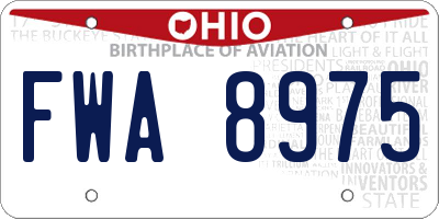 OH license plate FWA8975
