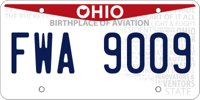 OH license plate FWA9009
