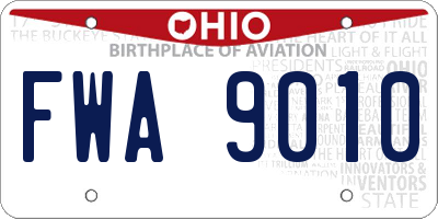 OH license plate FWA9010