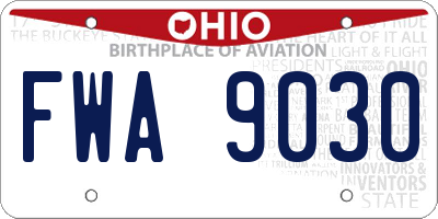 OH license plate FWA9030