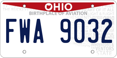 OH license plate FWA9032