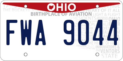 OH license plate FWA9044