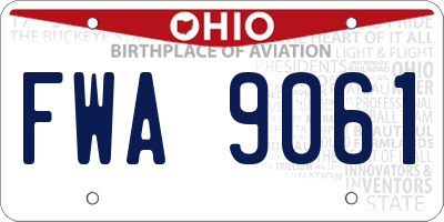 OH license plate FWA9061