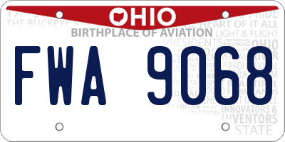 OH license plate FWA9068