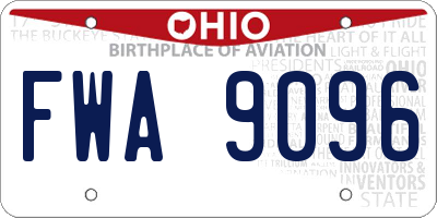 OH license plate FWA9096