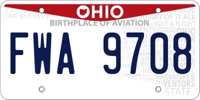 OH license plate FWA9708