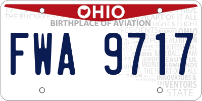 OH license plate FWA9717