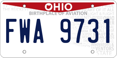 OH license plate FWA9731