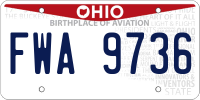 OH license plate FWA9736