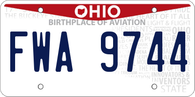 OH license plate FWA9744