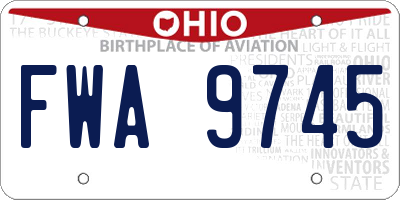 OH license plate FWA9745